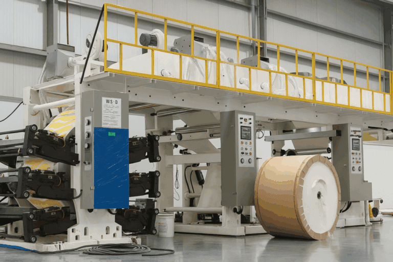 WSM-1000 CI flexo printing machine for paper cup production line and paper packaging printing by Woosung Machinery Korea