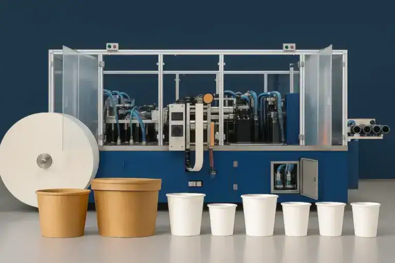WSGP1700 high speed paper cup machine for a complete paper cup production line by Woosung Machinery Korea