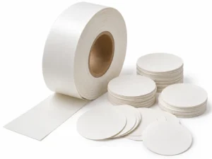 Paper cup bottom paper roll and circular bottom blanks for cup forming
